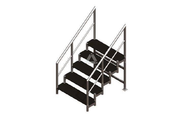 Modular stage treads type reference on white background