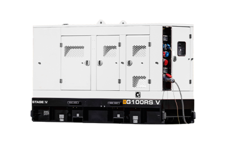 White JCB G100RS 100kVA diesel generator