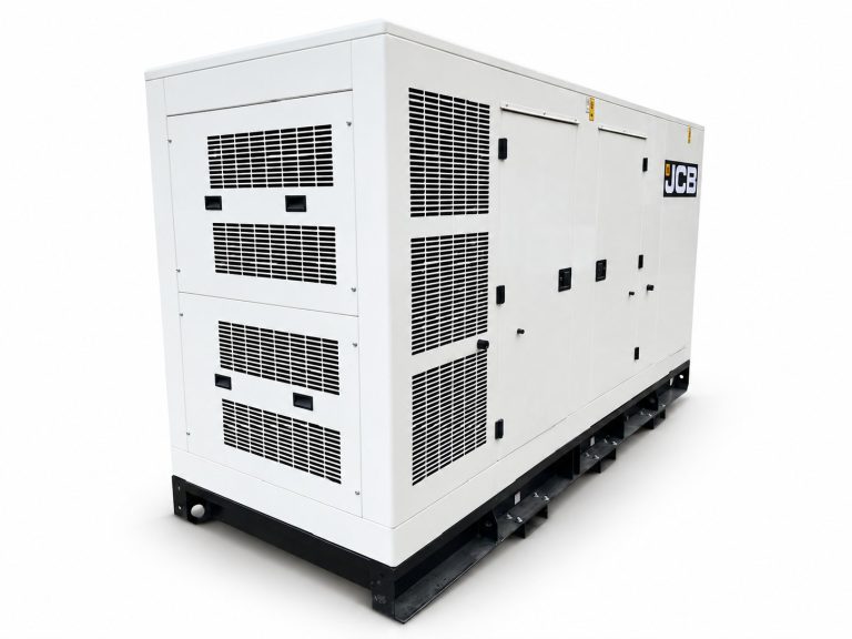 White JCB G330QS diesel generator on a white background