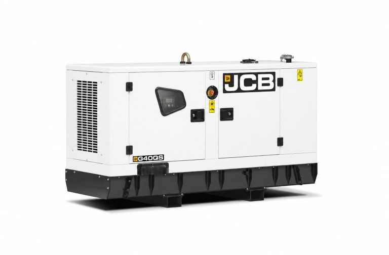 White JCB G45QS diesel generator on a white background
